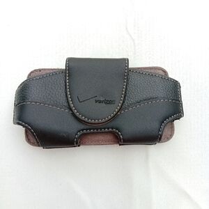 VTG Black Leather Cell Phone Case Cover Pouch Holster Swivel Belt Clip VERIZON